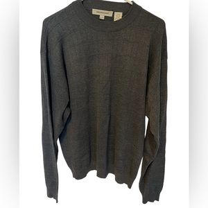 Pronto -Uomo Mens Textured Lux Silk Blend Sweater Charcoal Gray size XL